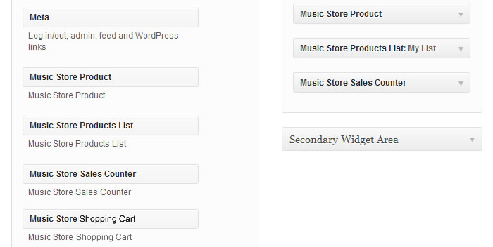 The Available Widgets for Insert the Products, Products List and Sales Counter in the Website's Sidebars