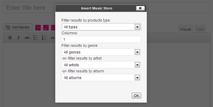 Music Store Insertion Interface